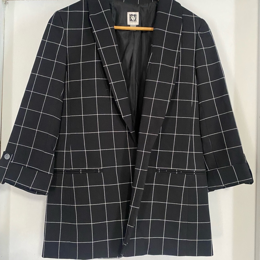 Anne Klein Black Blazer with White Accents